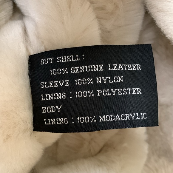 Pelle tan suede faux fur oversized heavy winter pea coat SZ M VTG 80s vintage - Picture 15 of 16